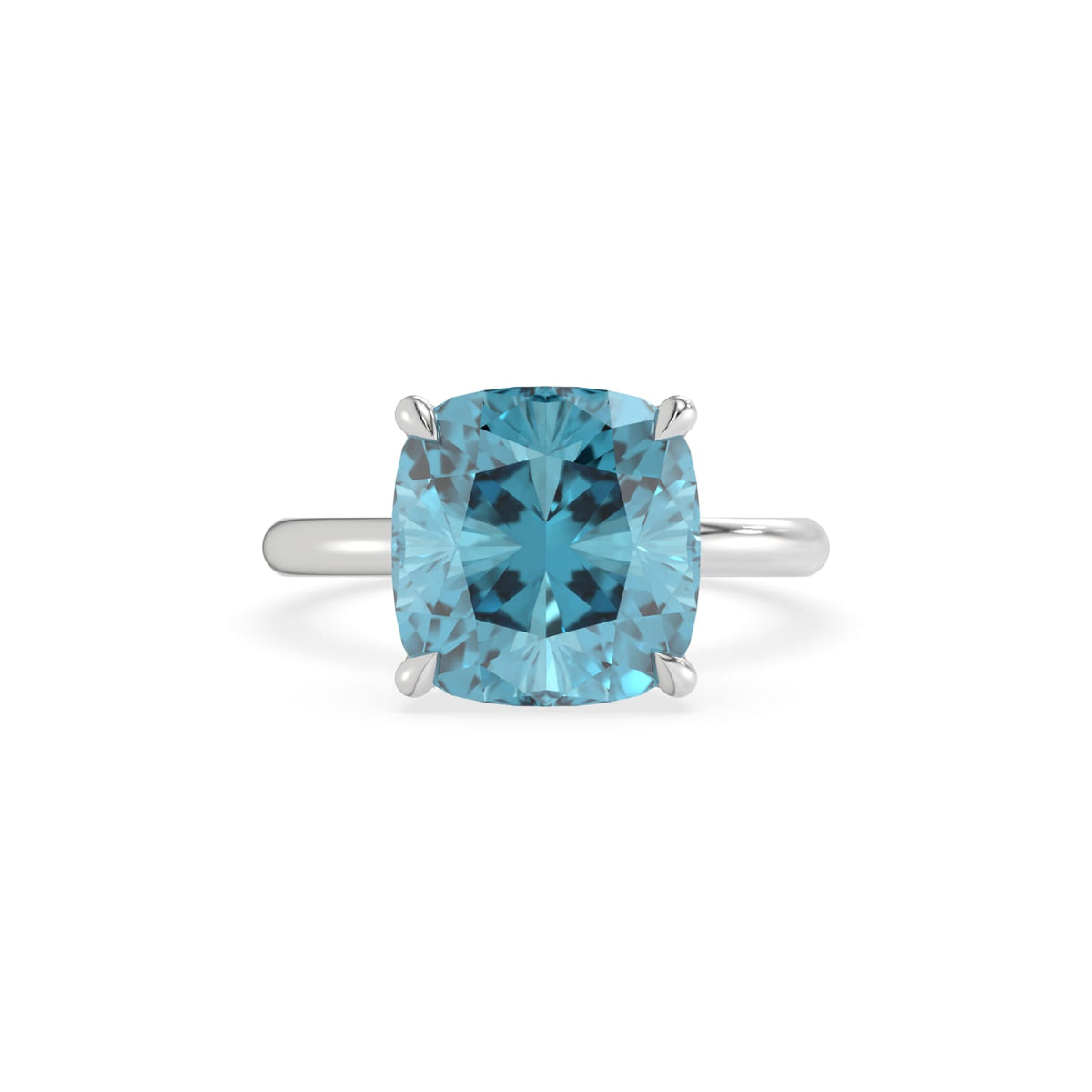 Mediterranean Blue Engagement Ring In White Gold