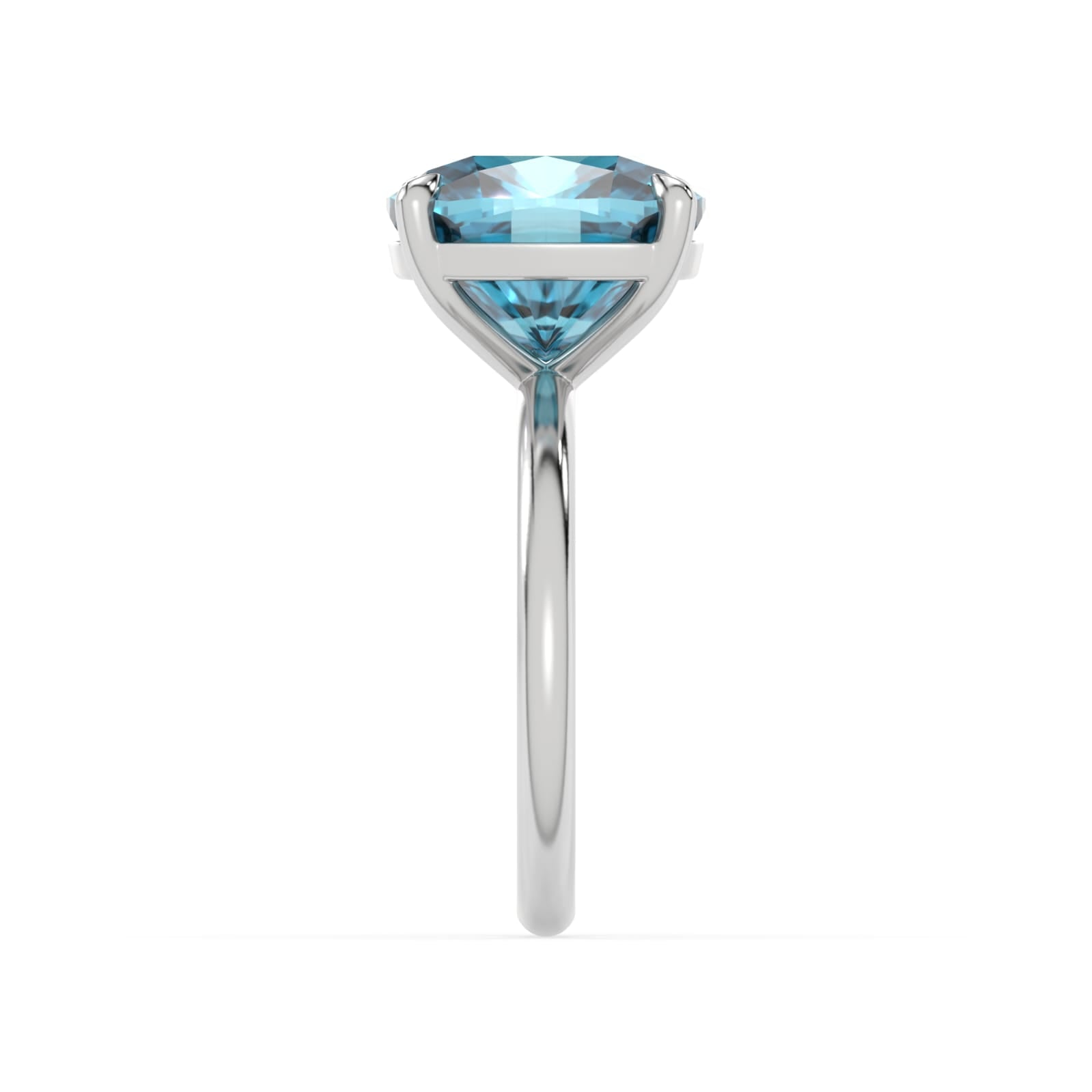Mediterranean Blue Engagement Ring In White Gold