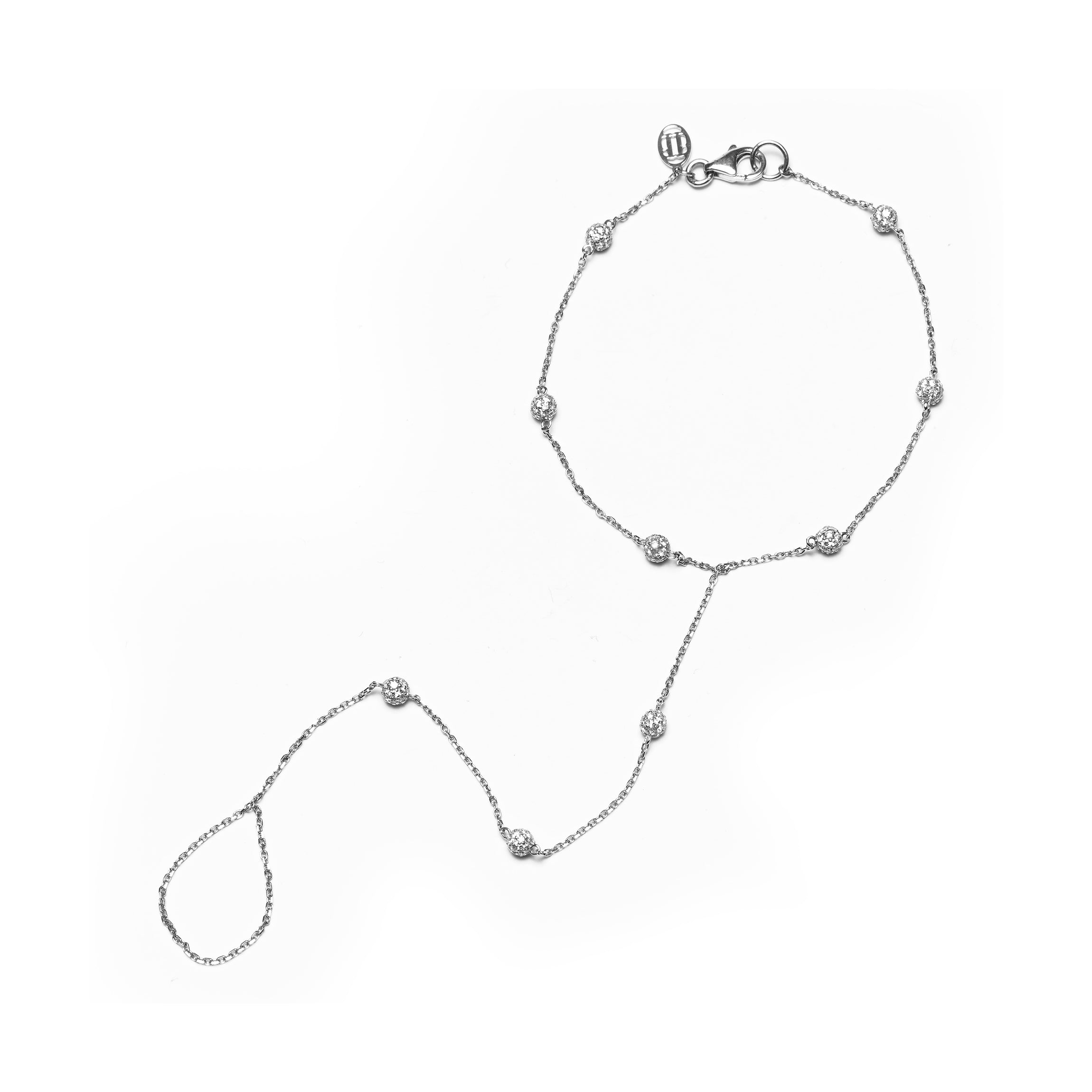 Hand Chain Cosmos White Gold, Fully Paved