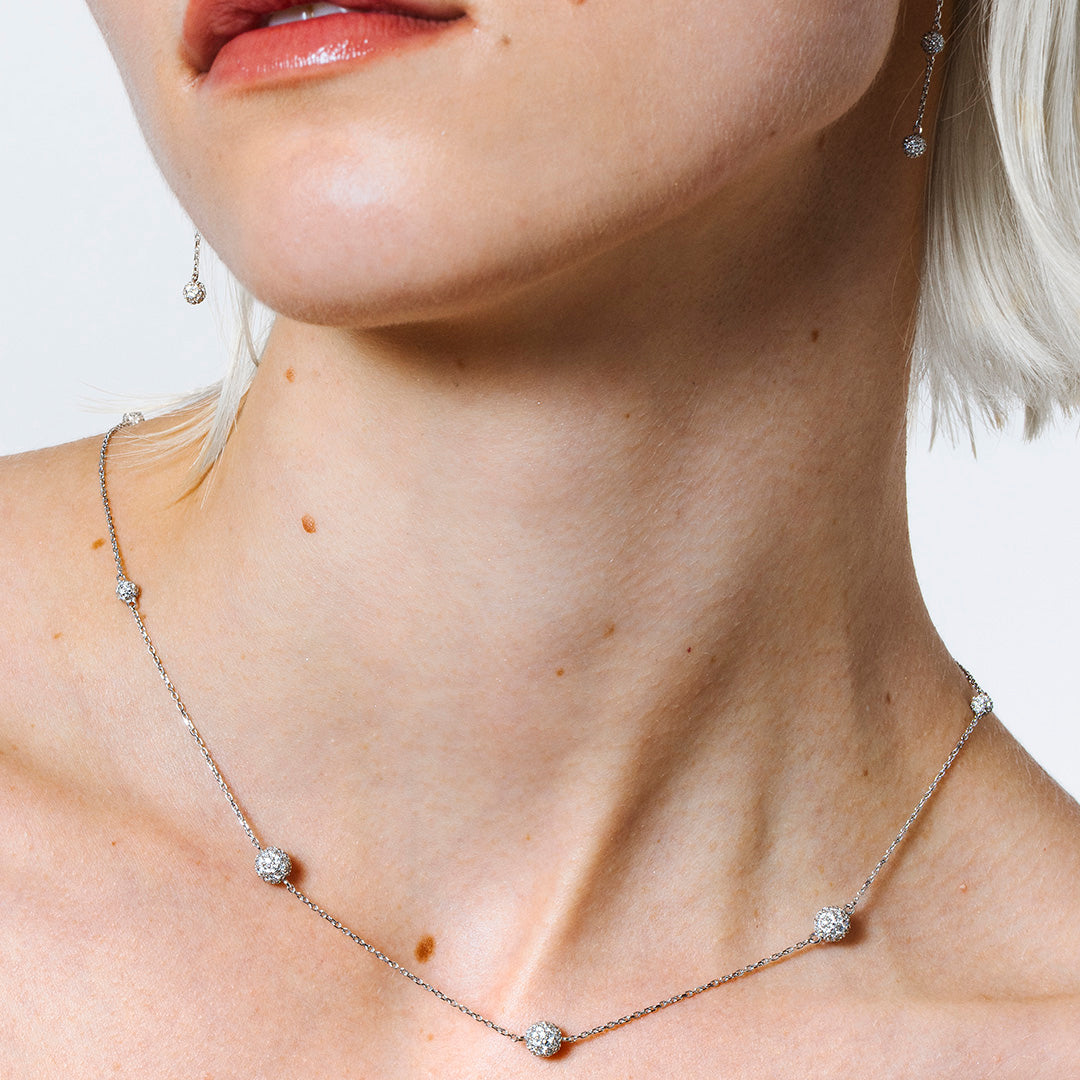 Necklace Cosmos White Gold, Fully Paved