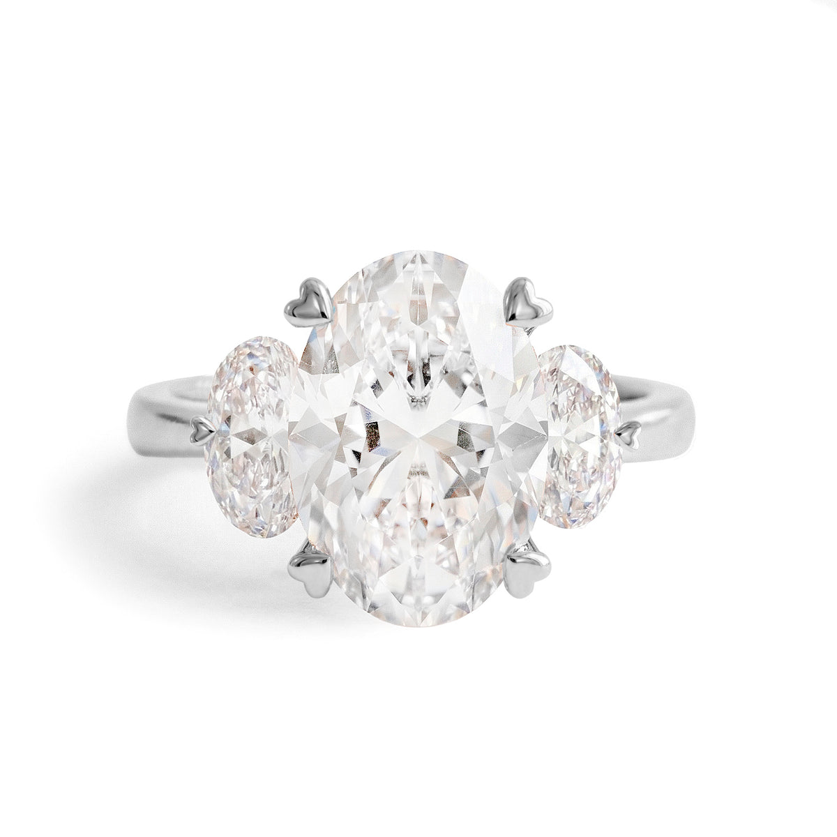 Doll Engagement Ring in White Gold
