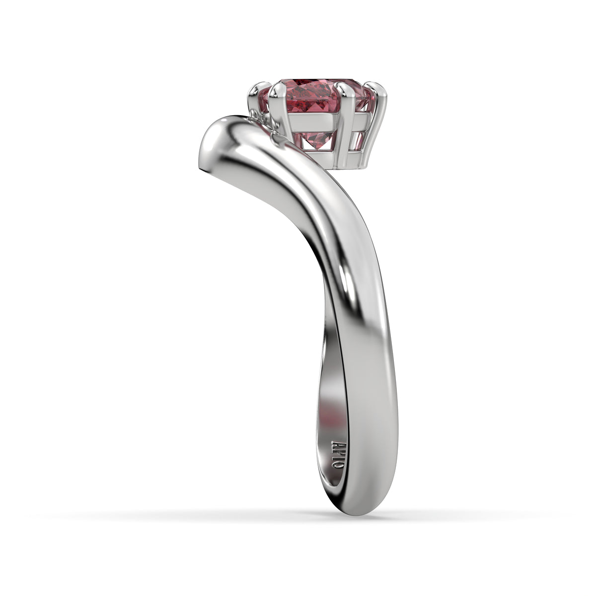 Sunset Ring in White Gold with Marquise Pink Diamond