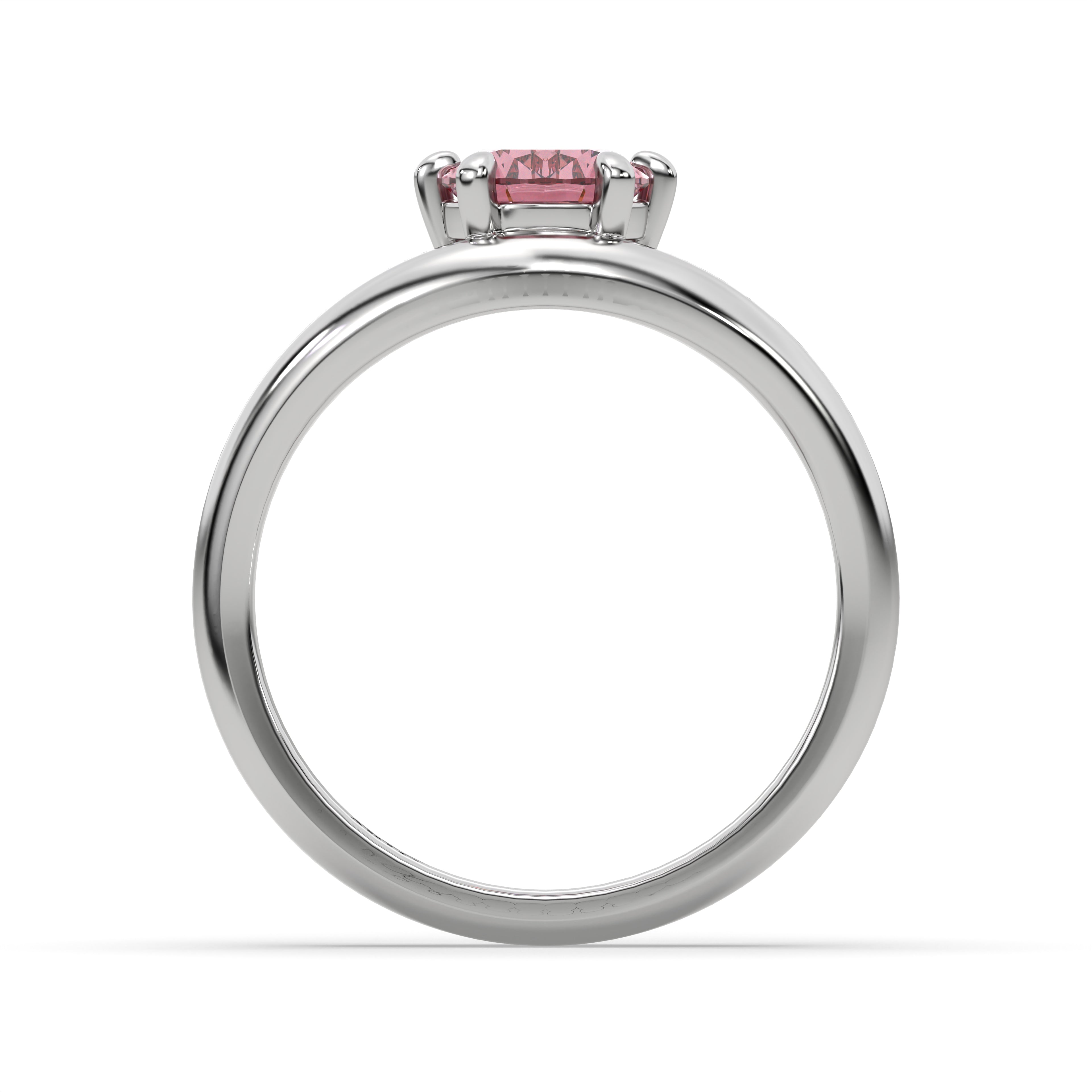 Sunset Ring in White Gold with Pear Pink Diamond