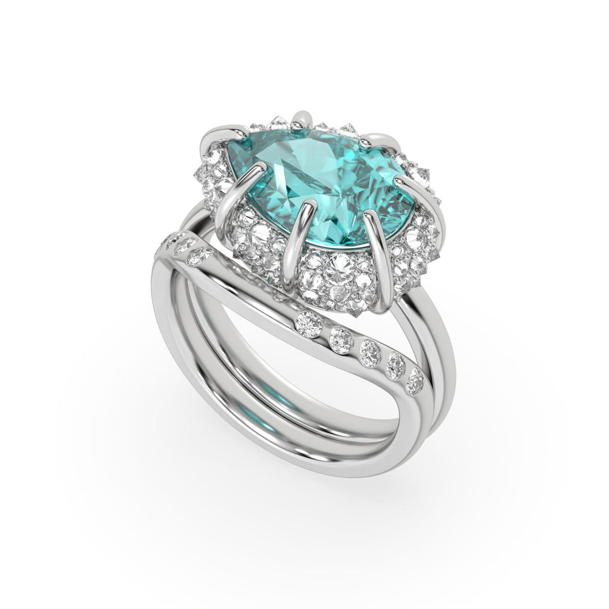 Reserve Setting Paraiba Blue Cocktail Ring
