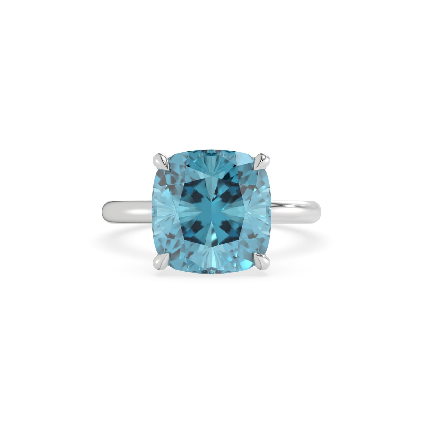 Mediterranean Blue Engagement Ring In White Gold