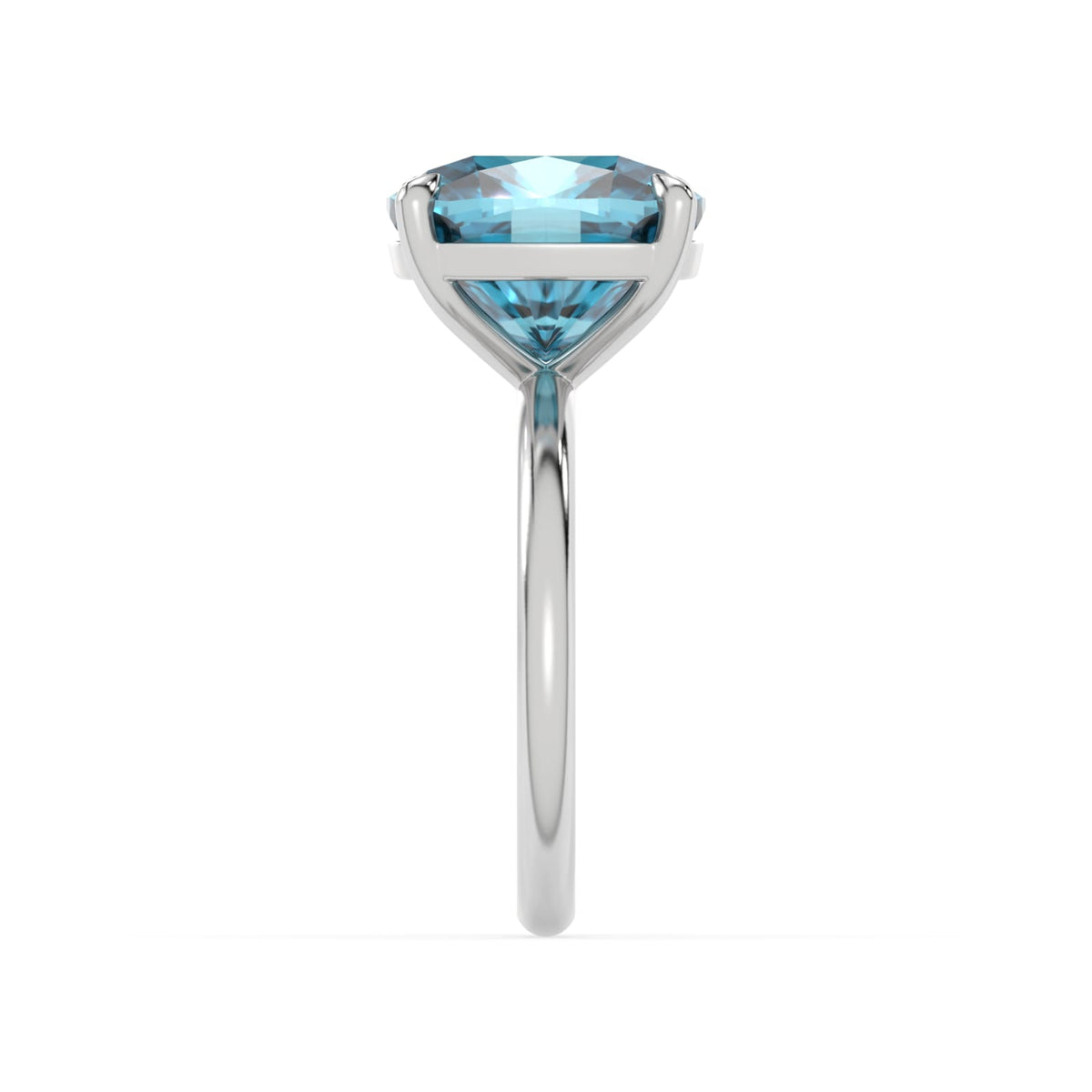 Mediterranean Blue Engagement Ring In White Gold