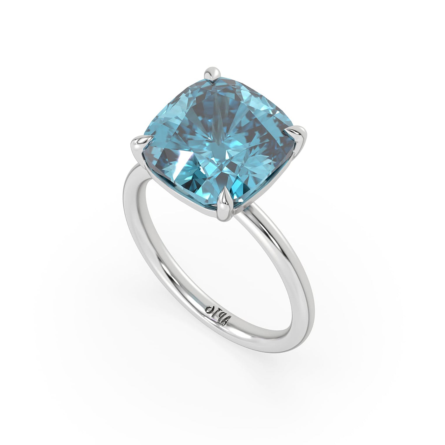 Mediterranean Blue Engagement Ring In White Gold