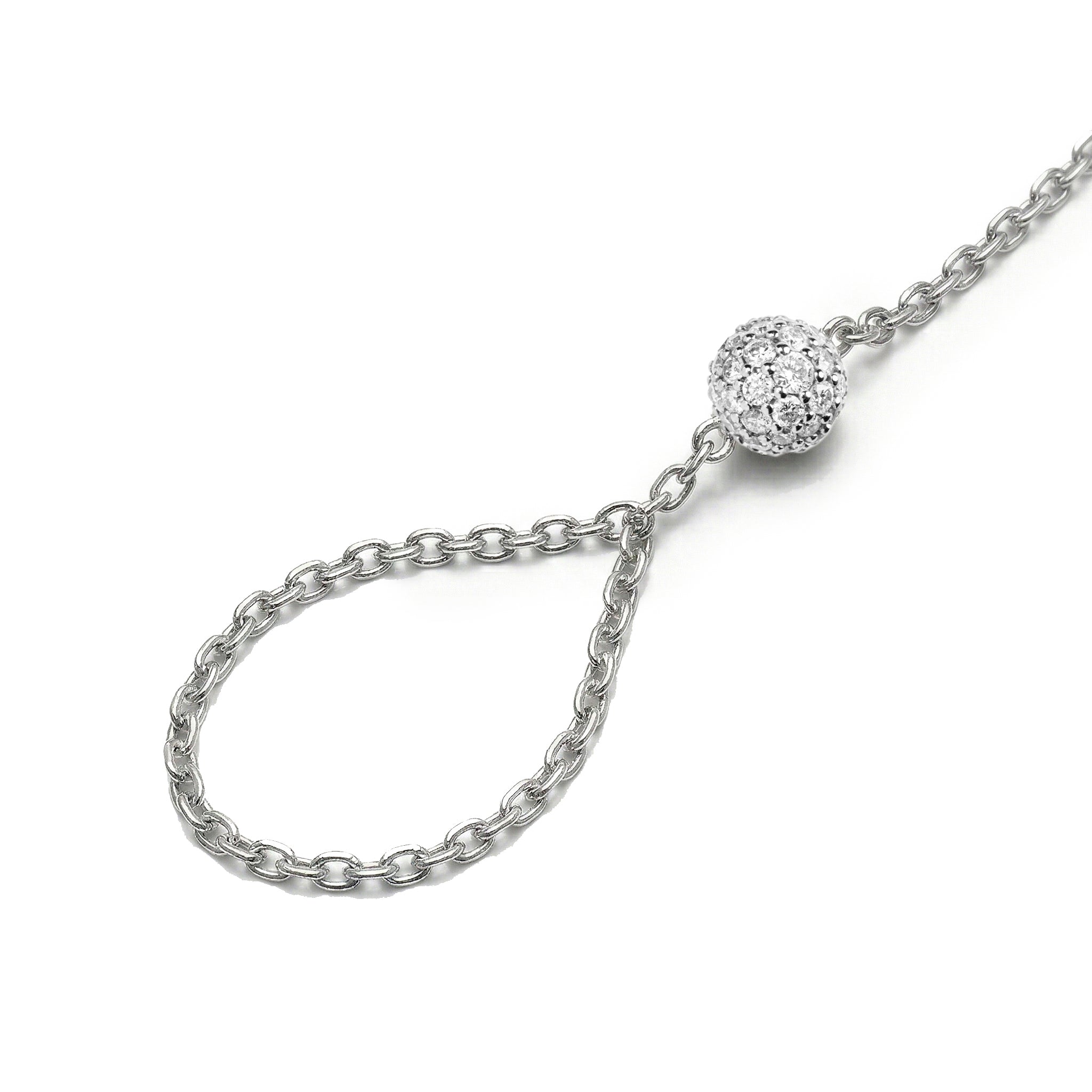 Hand Chain Cosmos White Gold, Fully Paved