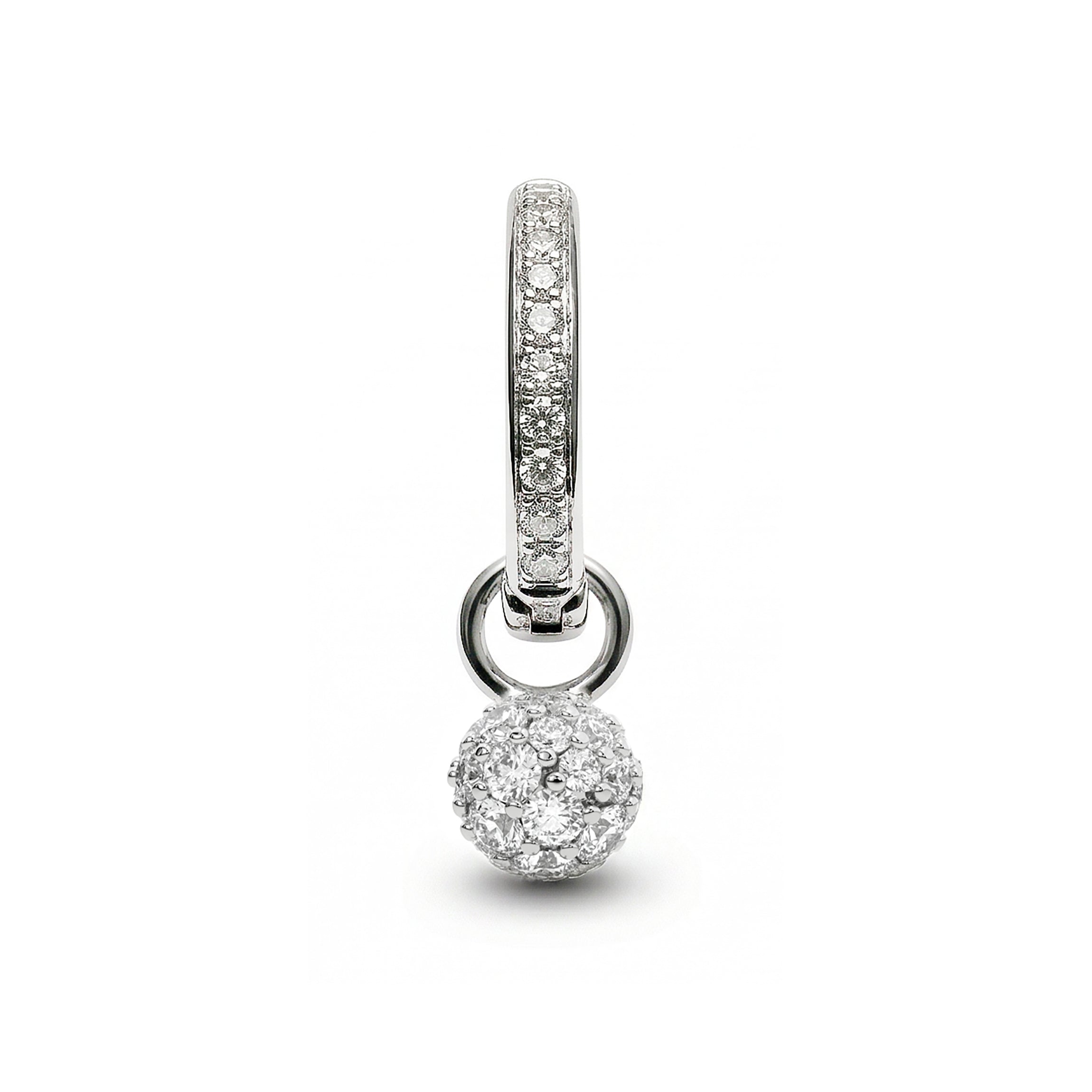 Hoop Earrings Cosmos White Gold, Fully Paved