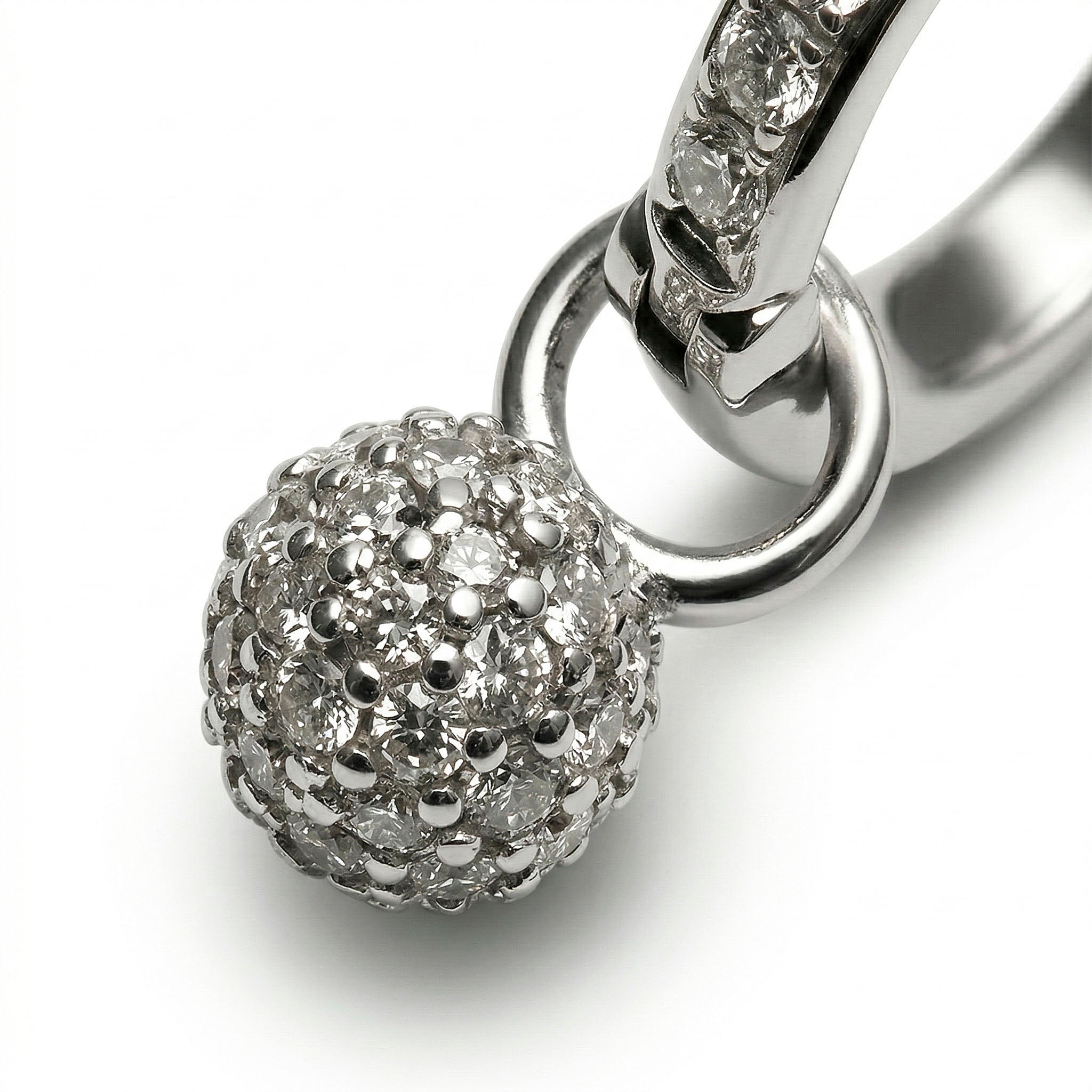 Hoop Earrings Cosmos White Gold, Fully Paved
