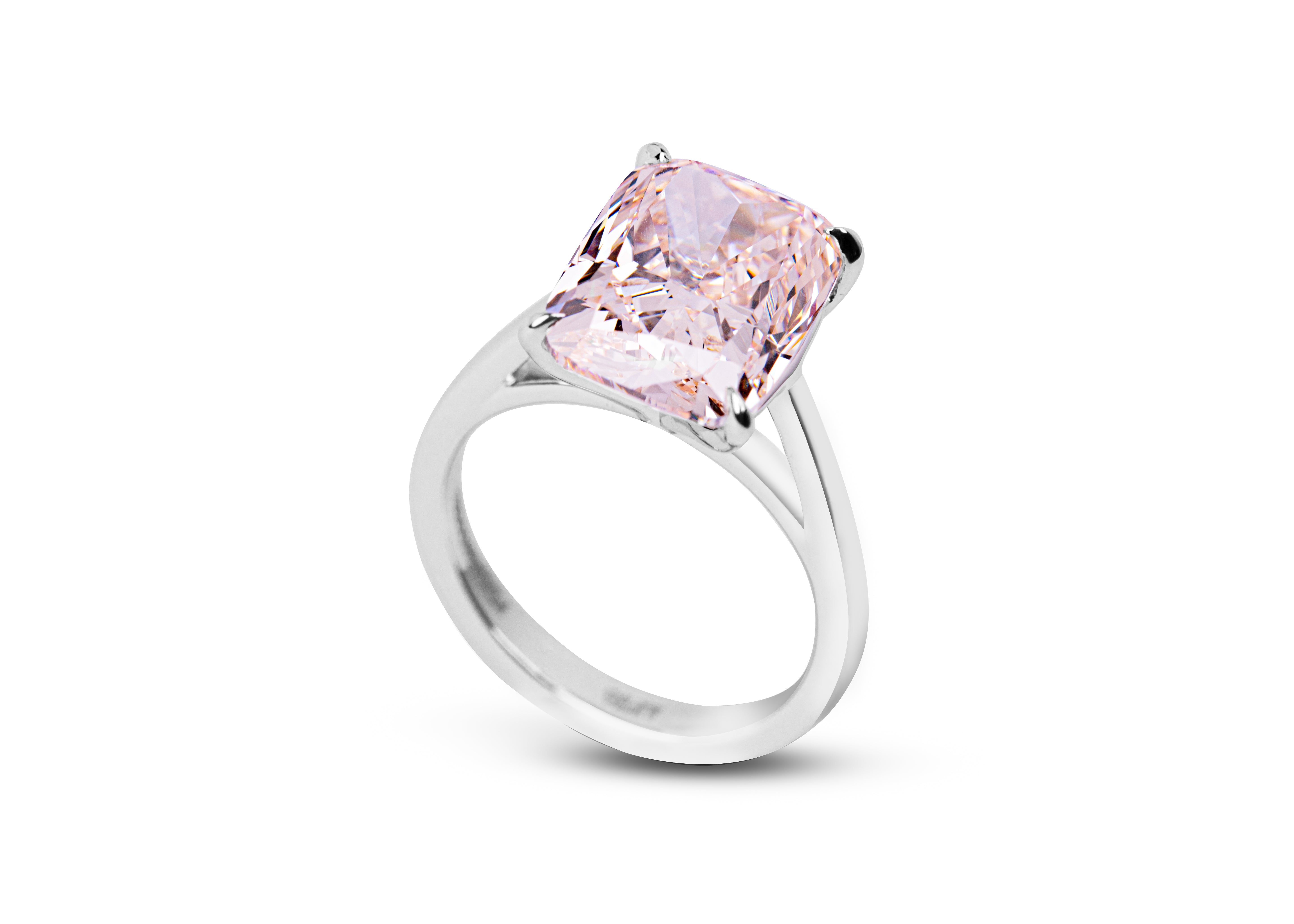 Ring Immortal Baby Pink Cushion Diamond