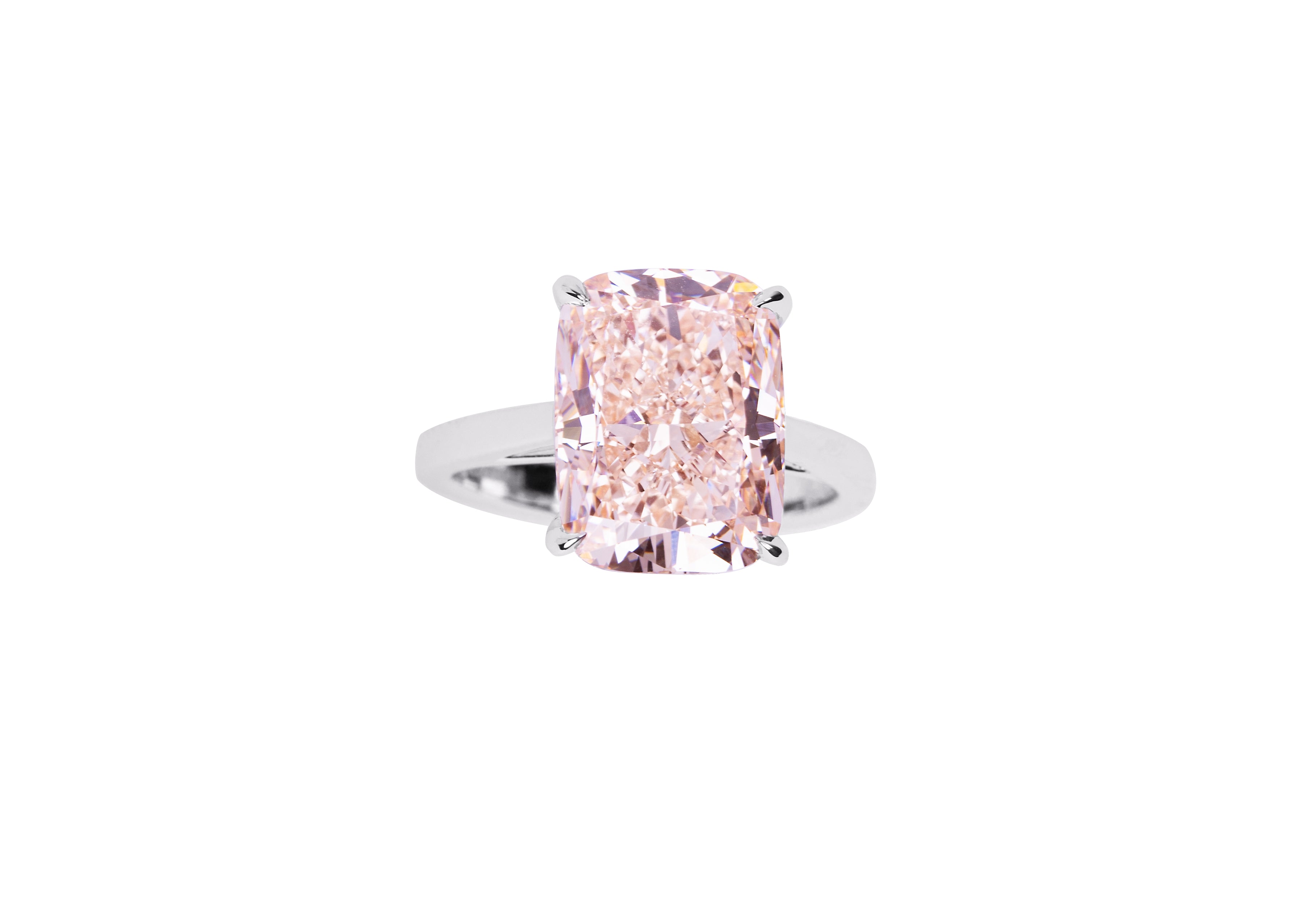 Ring Immortal Baby Pink Cushion Diamond