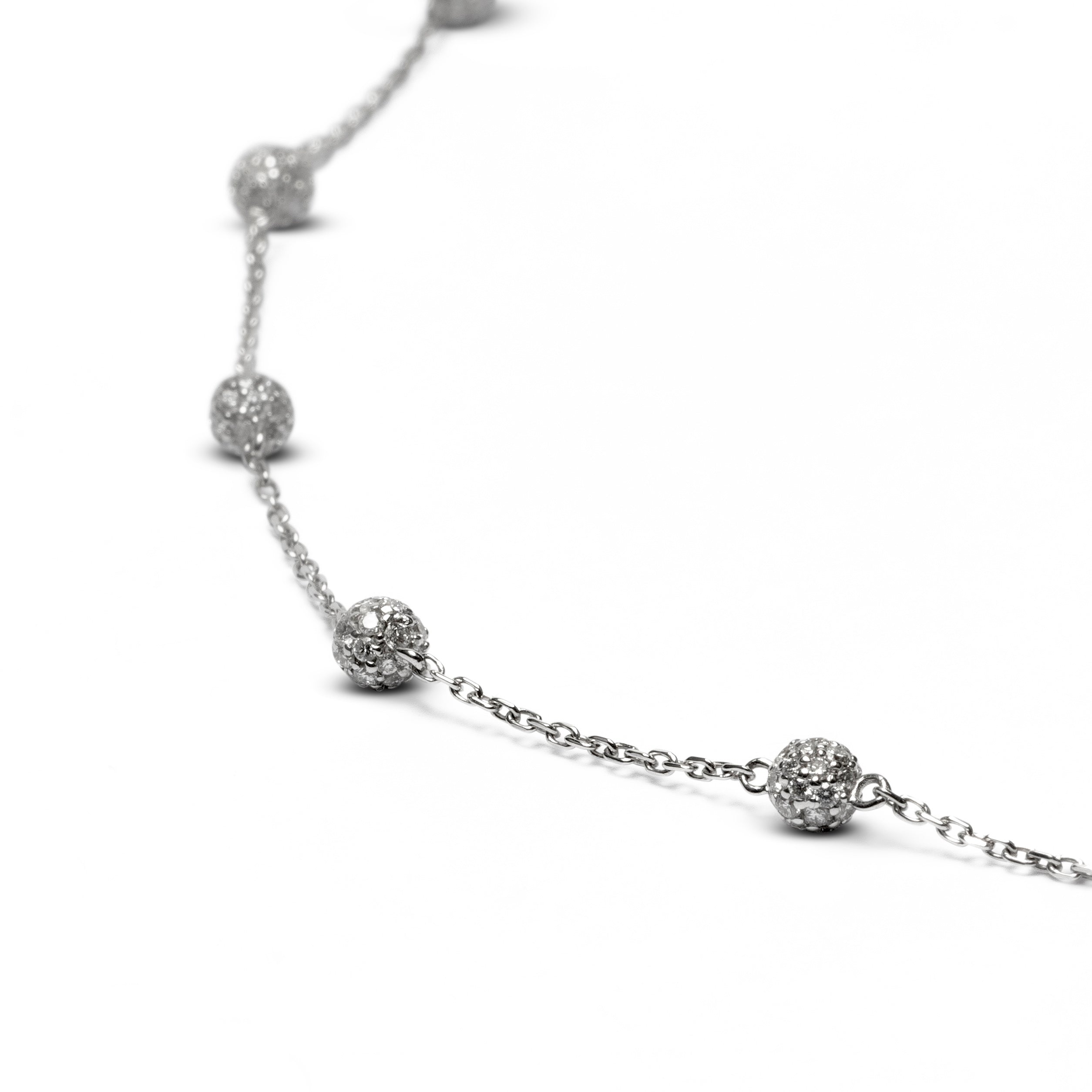 Necklace Cosmos White Gold, Fully Paved