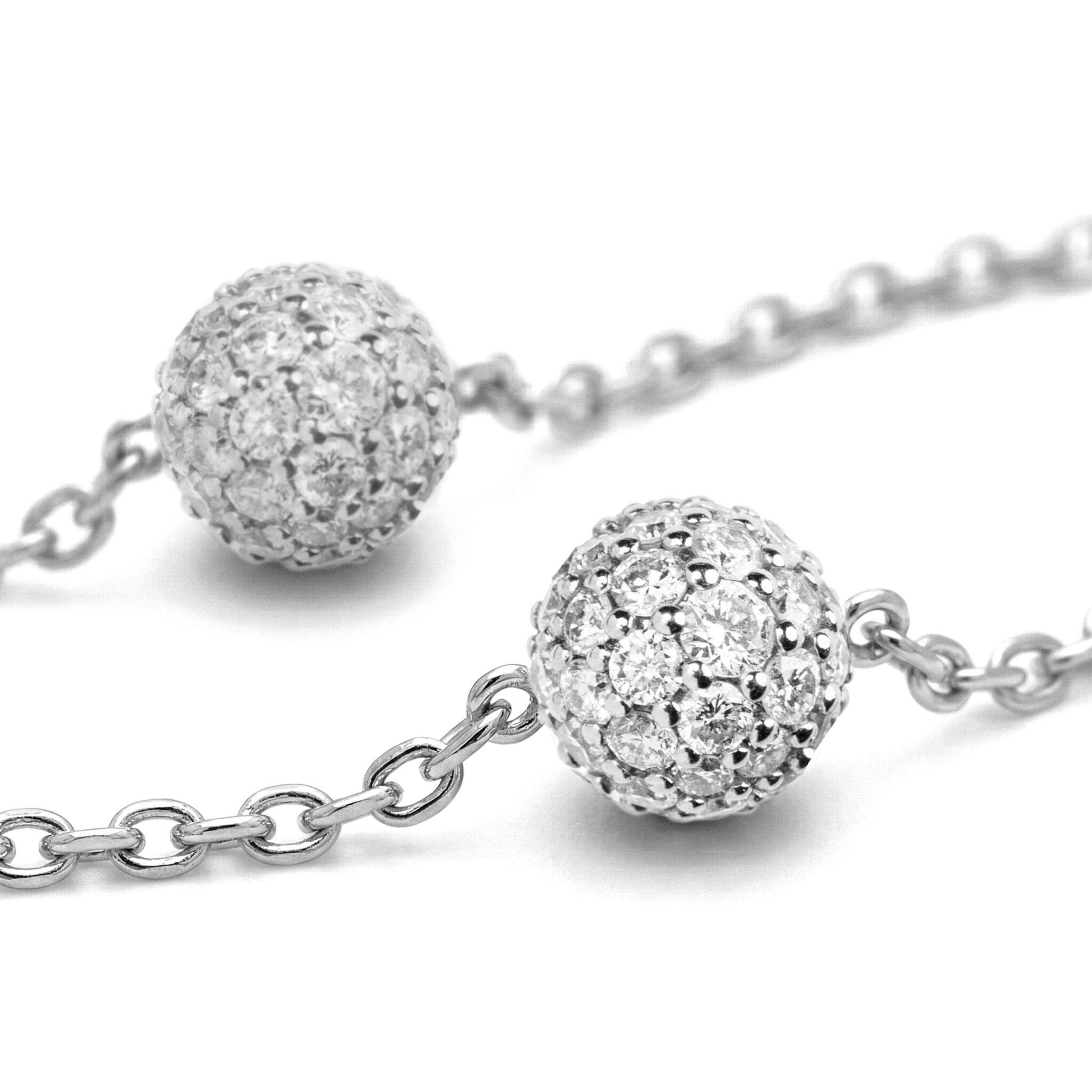 Necklace Cosmos White Gold, Fully Paved