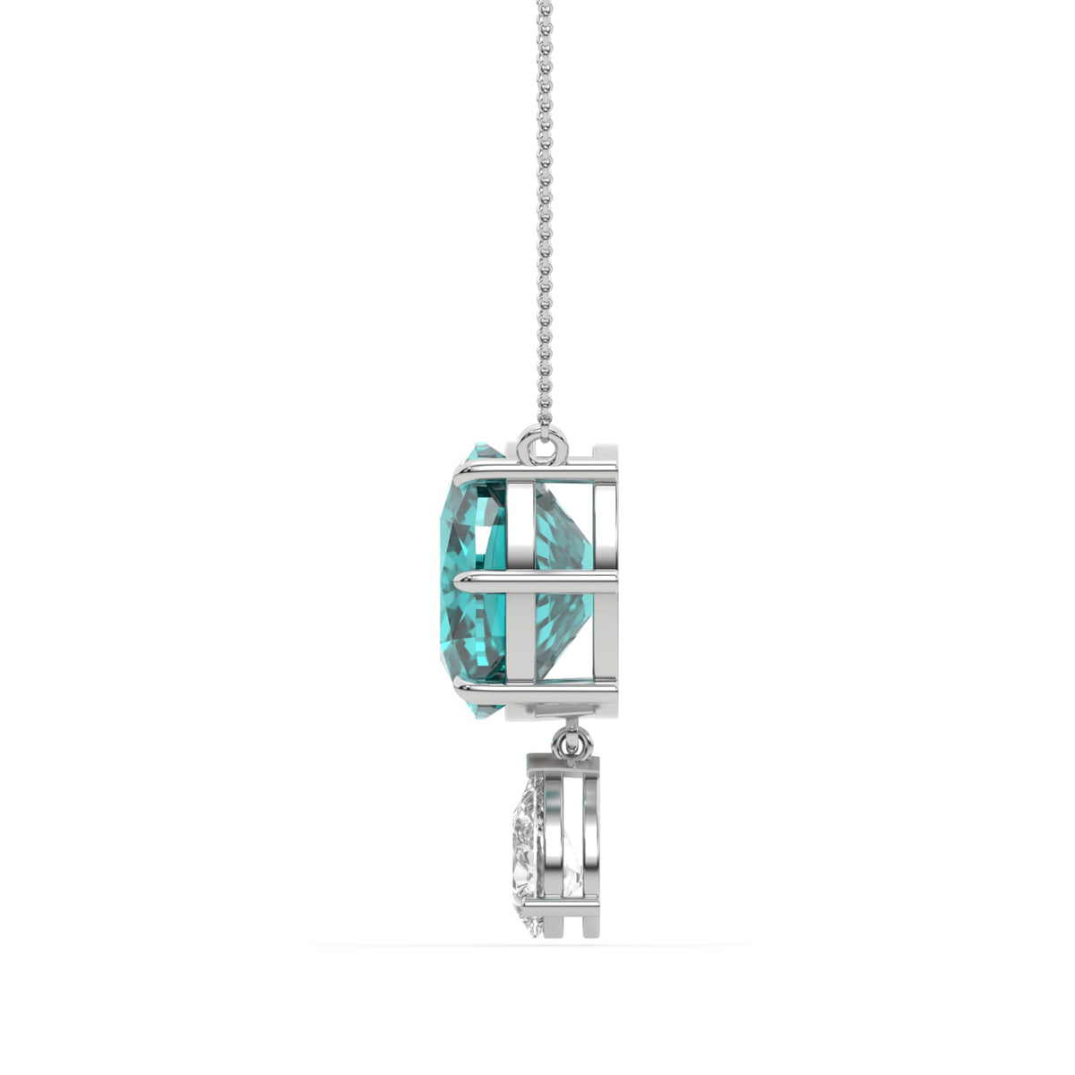 Paraíba Blue Cushion Necklace In White Gold