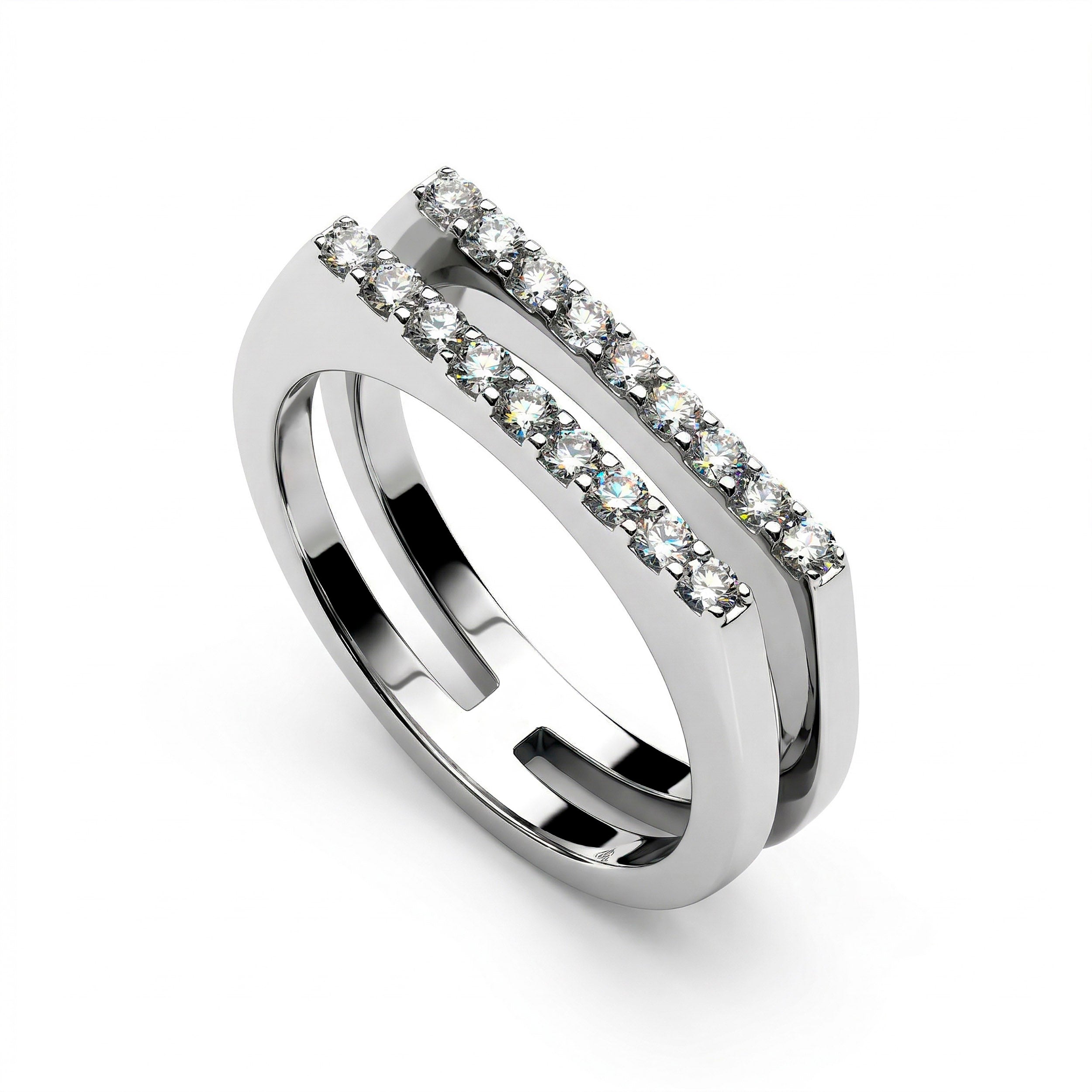 Ring Aligned White Gold