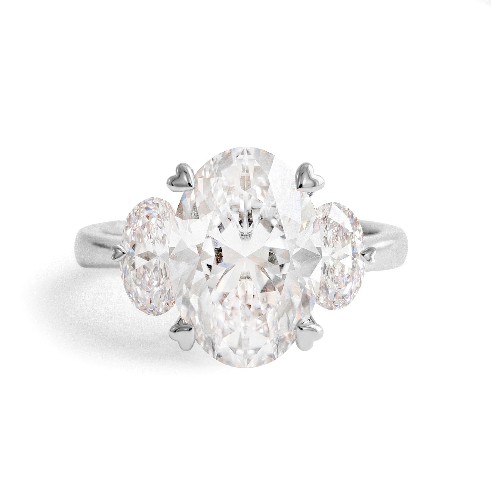 Doll Engagement Ring in White Gold