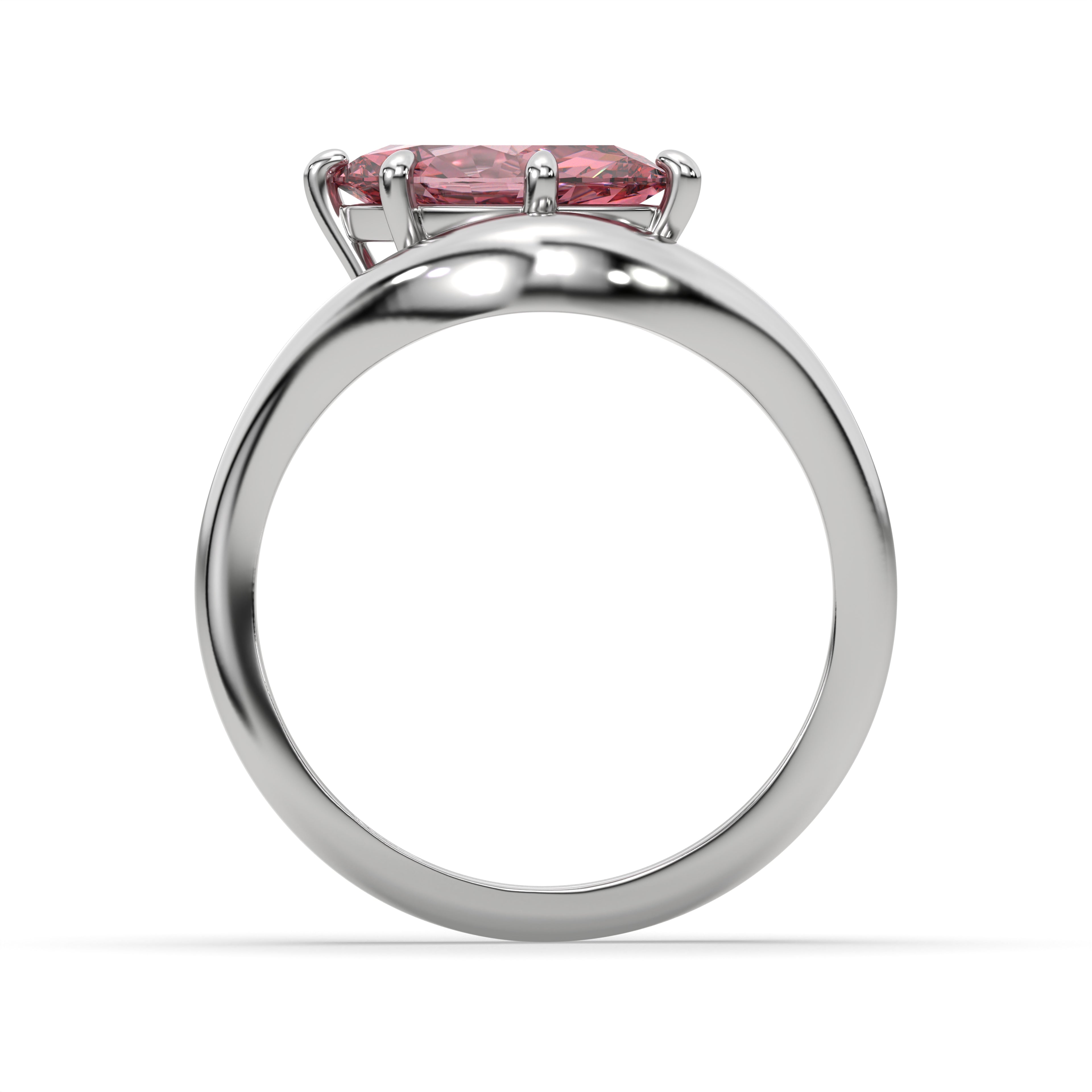 Sunset Ring in White Gold with Marquise Pink Diamond