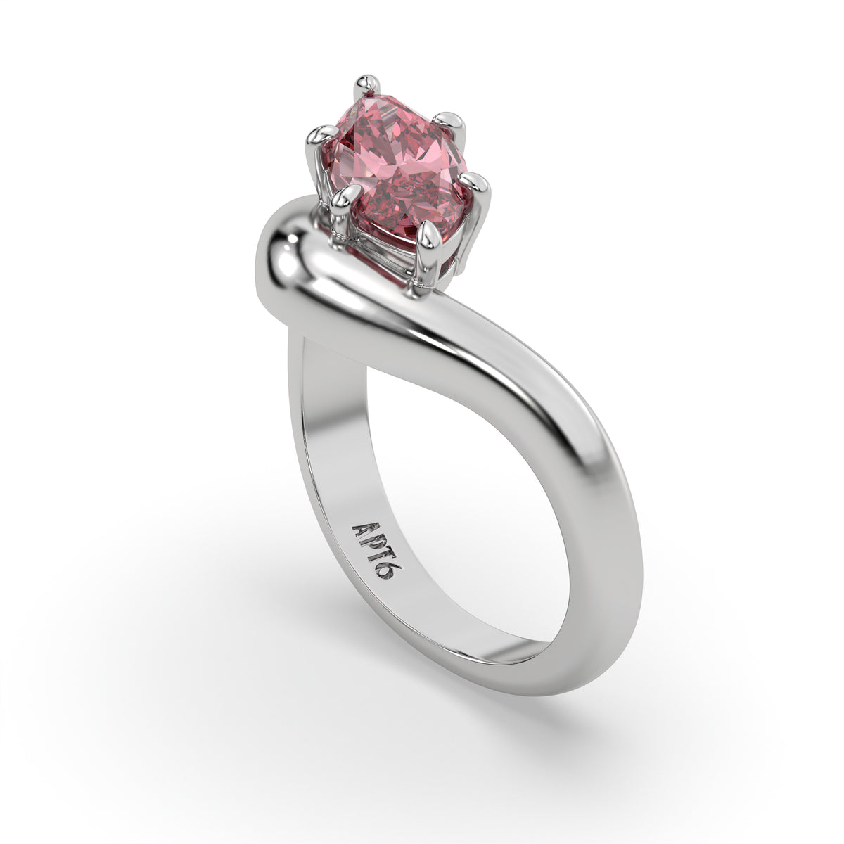 Sunset Ring in White Gold with Marquise Pink Diamond